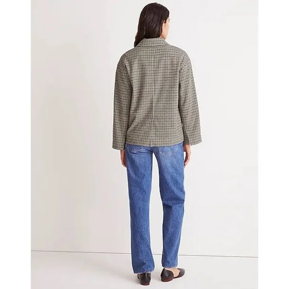 Madewell NWT Oversized Knit Blazer in Houndstooth True Black size Medium - Picture 2 of 10